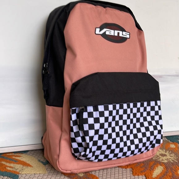 Vans Off The Wall Women's Street Sport Realm Backpack Bag - Rose Pink/Checkered - Picture 13 of 16